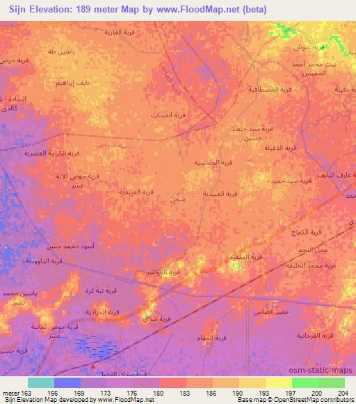 Sijn,Iraq Elevation Map