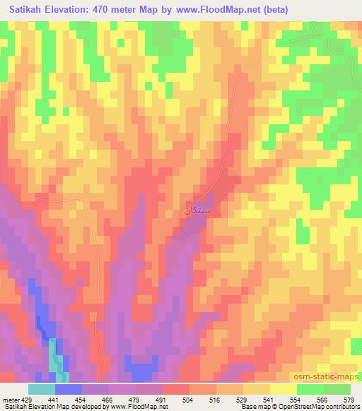 Satikah,Iraq Elevation Map