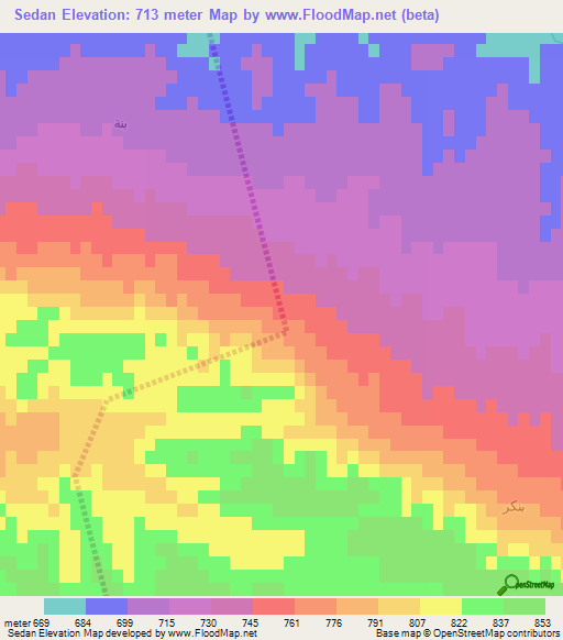 Sedan,Iraq Elevation Map