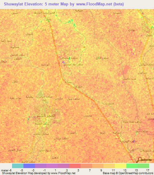 Shuwaylat,Iraq Elevation Map