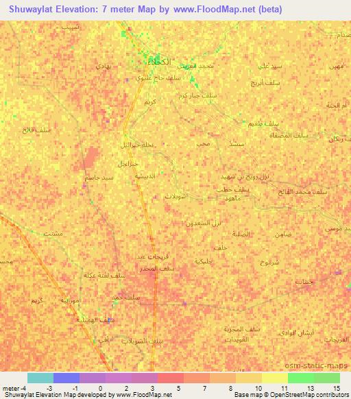 Shuwaylat,Iraq Elevation Map