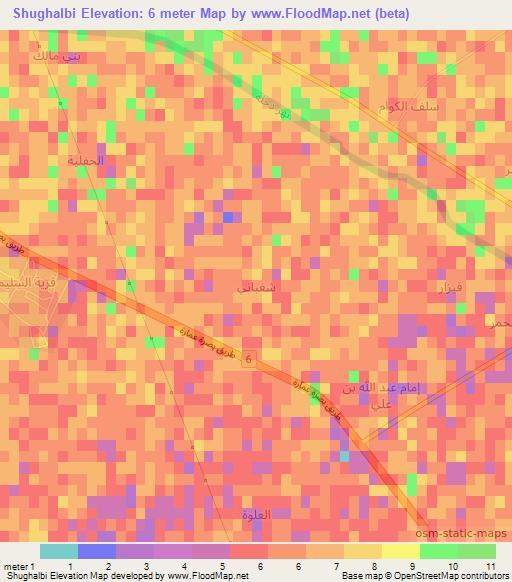 Shughalbi,Iraq Elevation Map