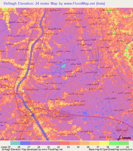 Shiltagh,Iraq Elevation Map