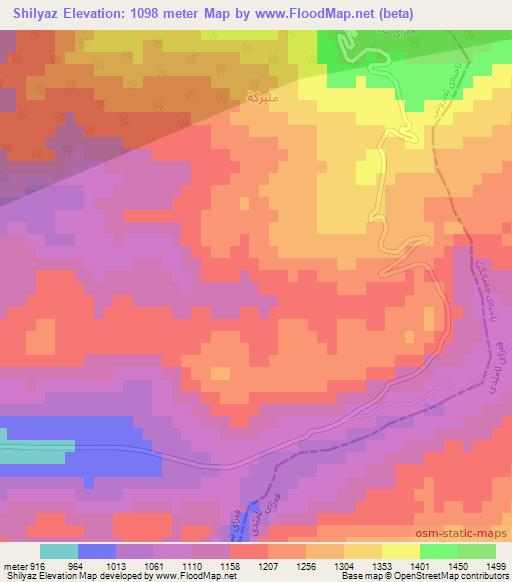 Shilyaz,Iraq Elevation Map