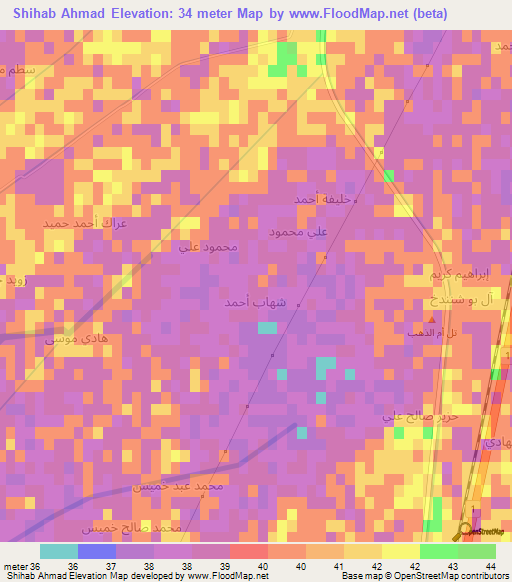 Shihab Ahmad,Iraq Elevation Map