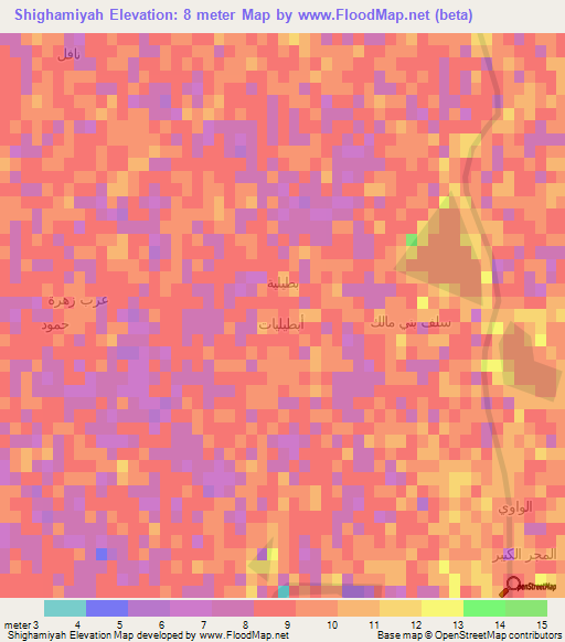 Shighamiyah,Iraq Elevation Map