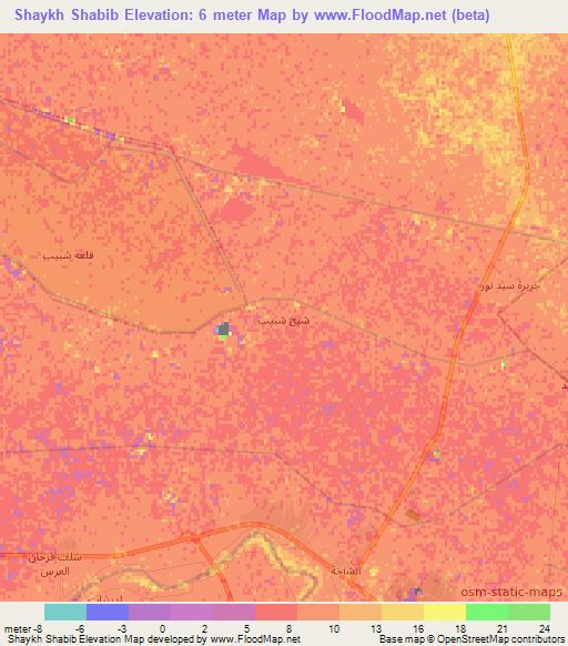 Shaykh Shabib,Iraq Elevation Map