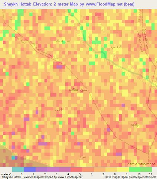 Shaykh Hattab,Iraq Elevation Map