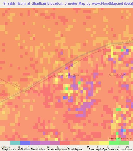 Shaykh Hatim al Ghadban,Iraq Elevation Map