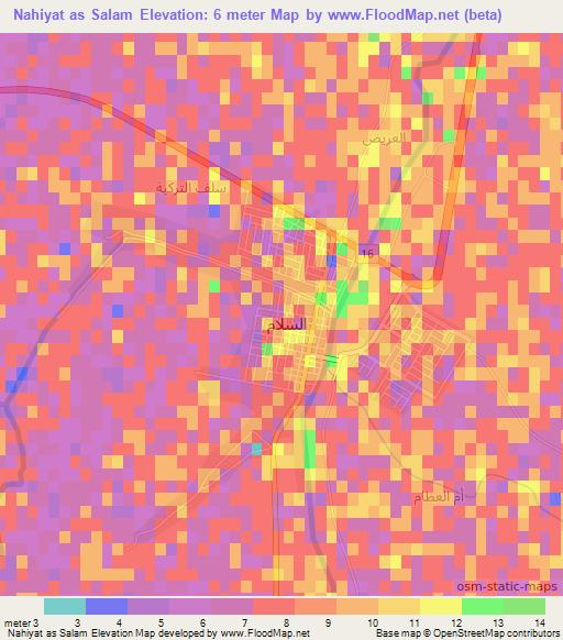 Nahiyat as Salam,Iraq Elevation Map