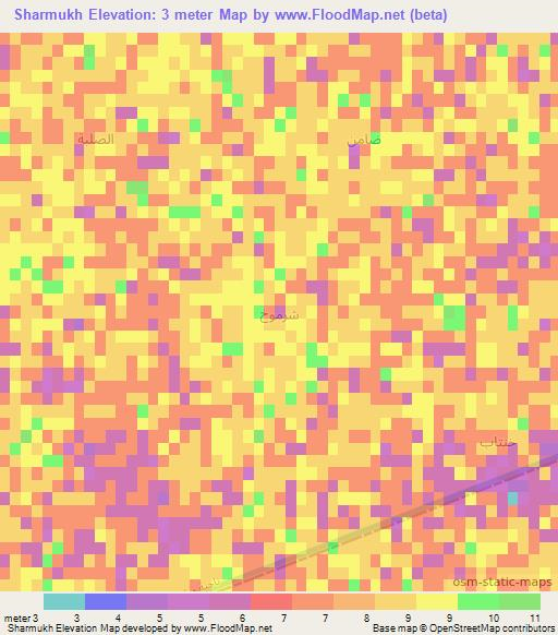 Sharmukh,Iraq Elevation Map
