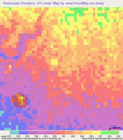 Shamsiyah,Iraq Elevation Map