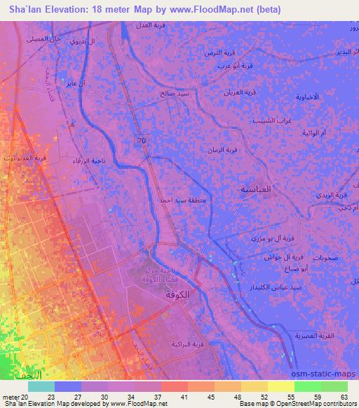 Sha`lan,Iraq Elevation Map