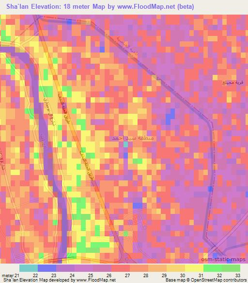 Sha`lan,Iraq Elevation Map