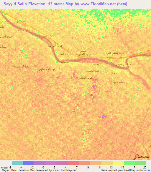 Sayyid Salih,Iraq Elevation Map