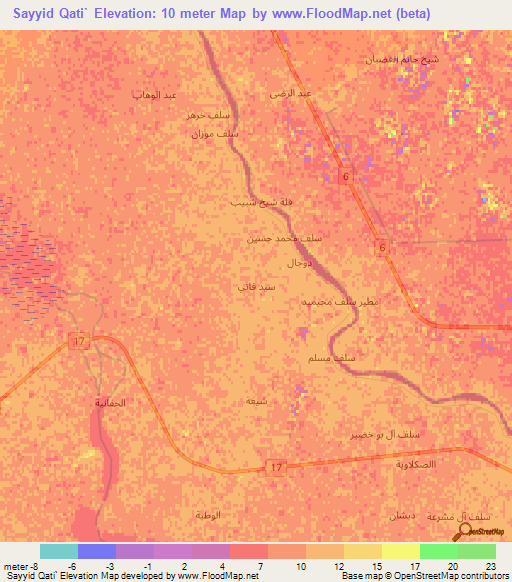 Sayyid Qati`,Iraq Elevation Map