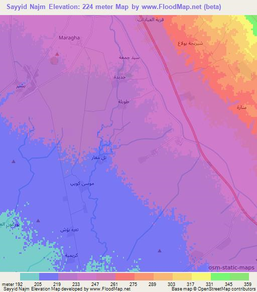 Sayyid Najm,Iraq Elevation Map