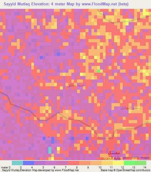 Sayyid Mutlaq,Iraq Elevation Map