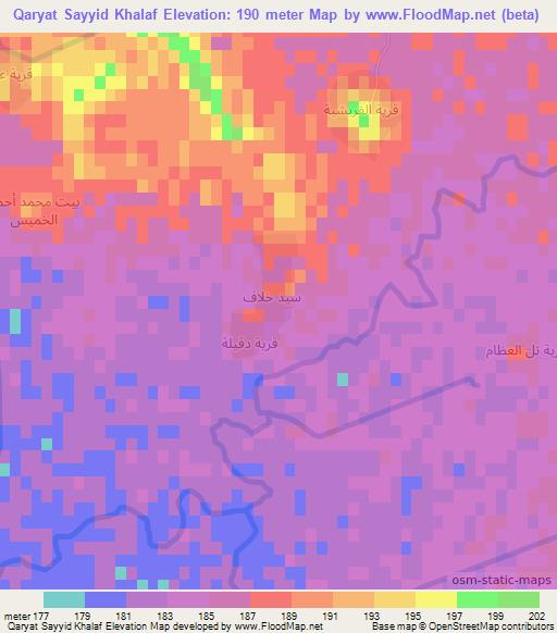 Qaryat Sayyid Khalaf,Iraq Elevation Map