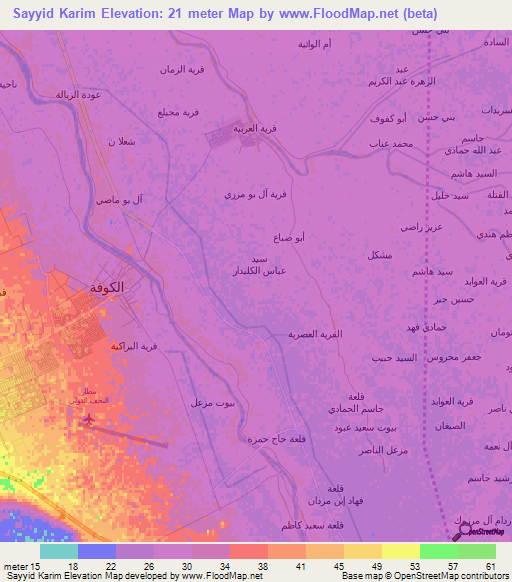 Sayyid Karim,Iraq Elevation Map