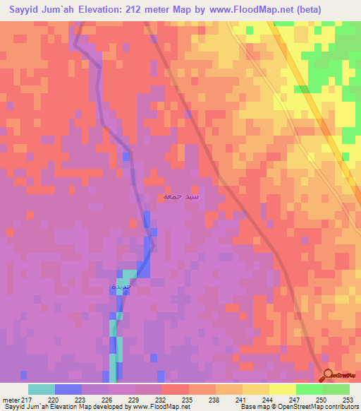 Sayyid Jum`ah,Iraq Elevation Map