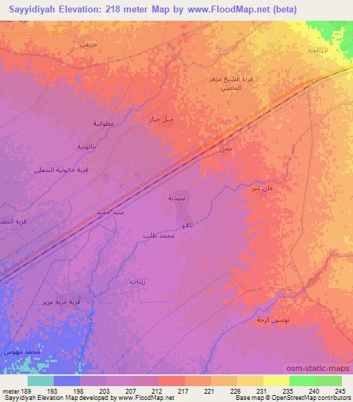 Sayyidiyah,Iraq Elevation Map