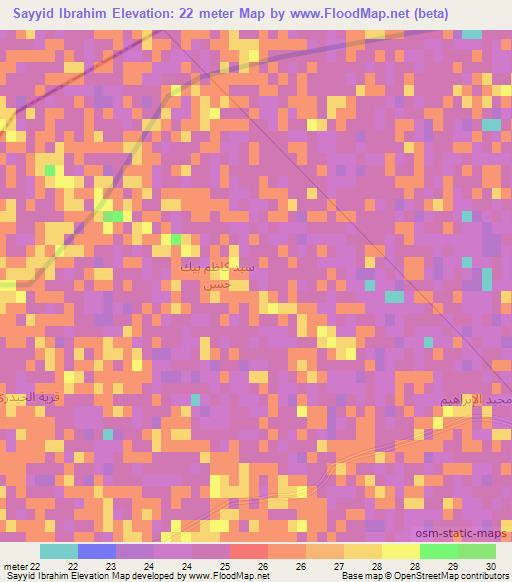 Sayyid Ibrahim,Iraq Elevation Map