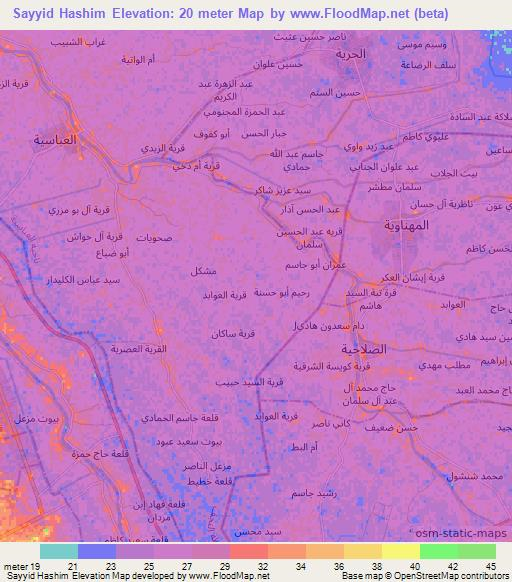 Sayyid Hashim,Iraq Elevation Map