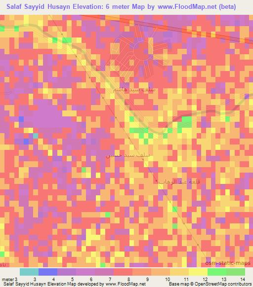 Salaf Sayyid Husayn,Iraq Elevation Map