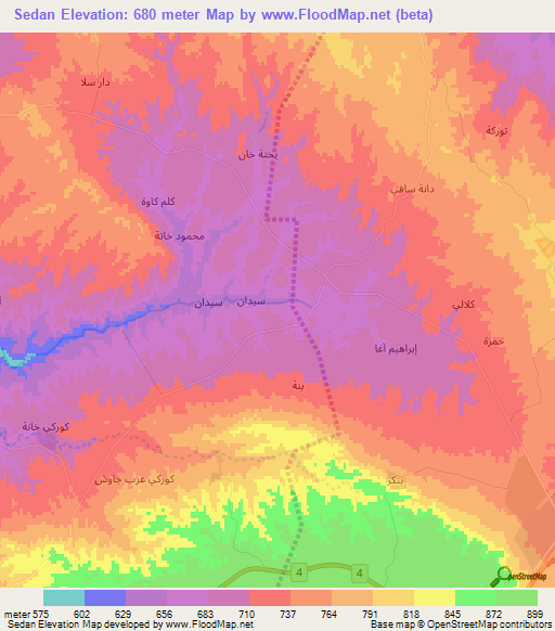 Sedan,Iraq Elevation Map