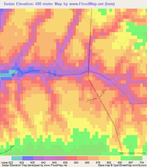 Sedan,Iraq Elevation Map