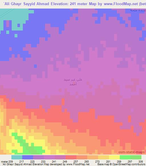 `Ali Ghayr Sayyid Ahmad,Iraq Elevation Map