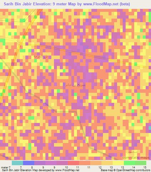 Sarih Bin Jabir,Iraq Elevation Map