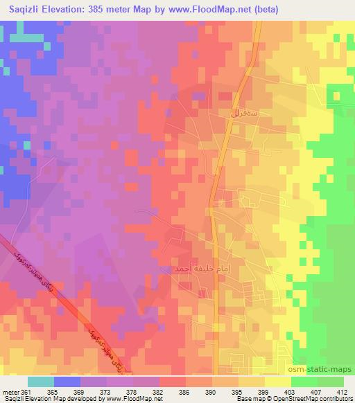 Saqizli,Iraq Elevation Map