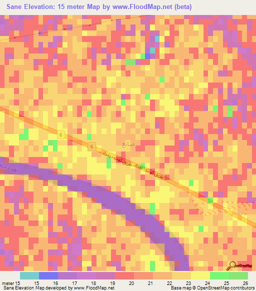 Sane,Iraq Elevation Map