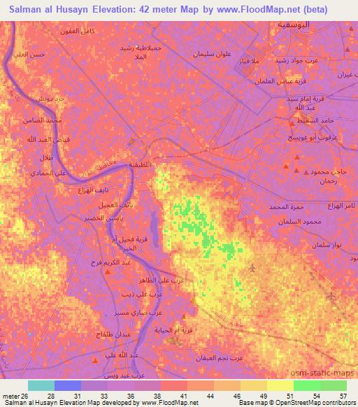 Elevation of Salman al Husayn,Iraq Elevation Map, Topography, Contour