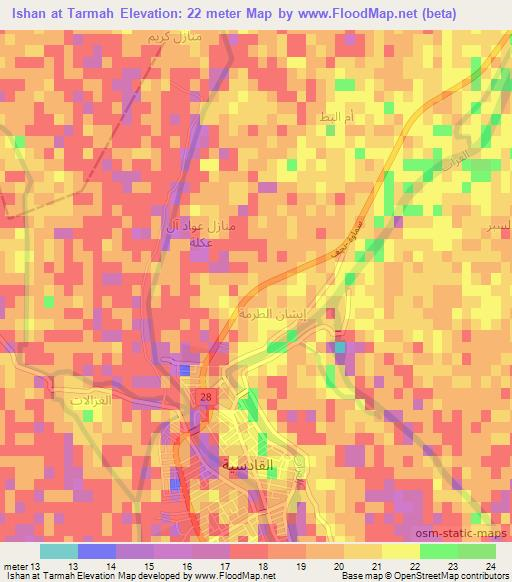 Ishan at Tarmah,Iraq Elevation Map