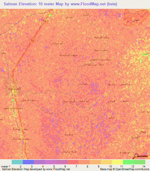 Salman,Iraq Elevation Map