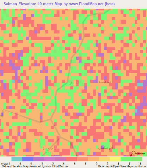Salman,Iraq Elevation Map