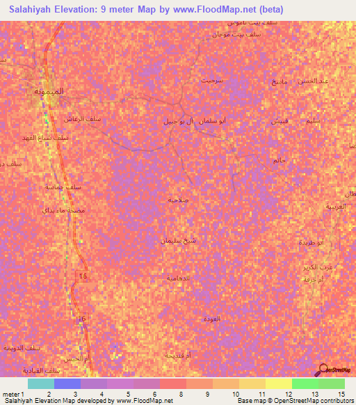 Salahiyah,Iraq Elevation Map