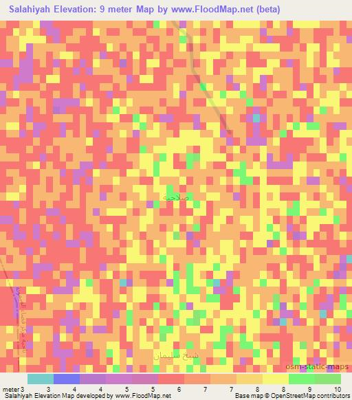 Salahiyah,Iraq Elevation Map