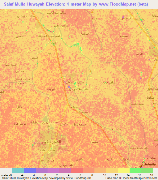 Salaf Mulla Huwaysh,Iraq Elevation Map