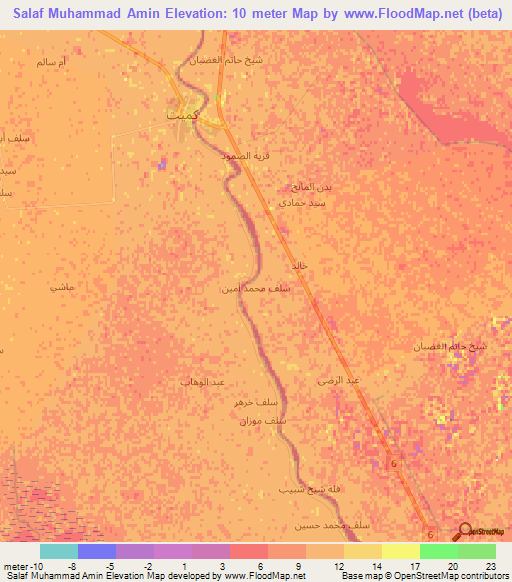 Salaf Muhammad Amin,Iraq Elevation Map