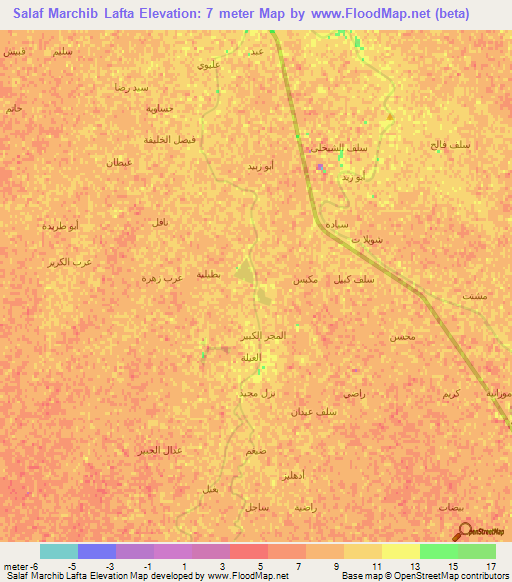 Salaf Marchib Lafta,Iraq Elevation Map