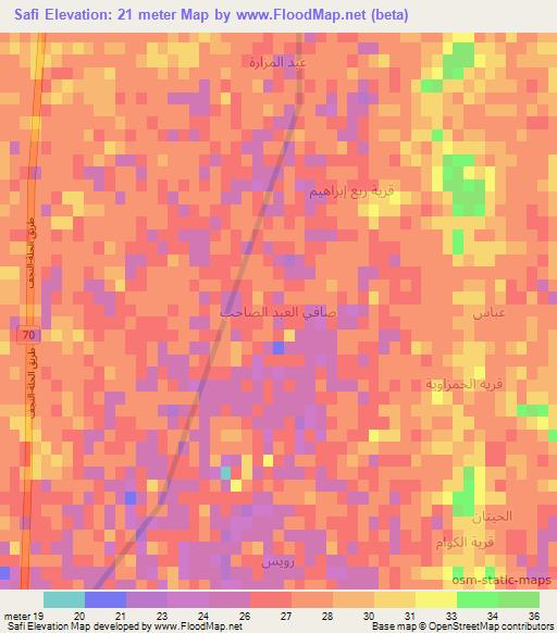 Safi,Iraq Elevation Map