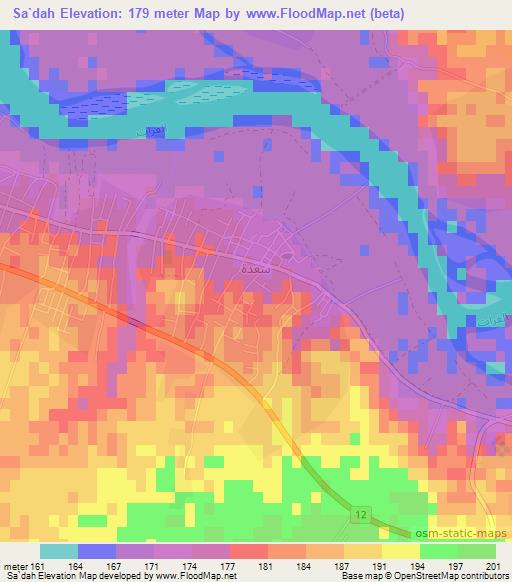 Sa`dah,Iraq Elevation Map