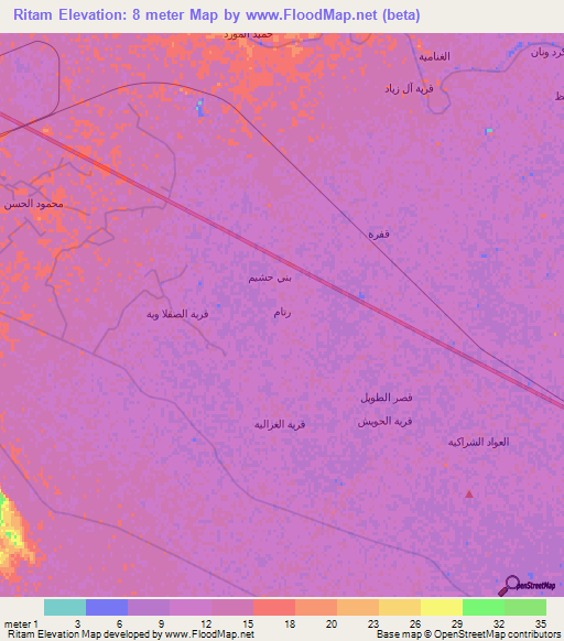 Ritam,Iraq Elevation Map