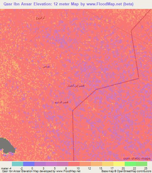 Qasr Ibn Ansar,Iraq Elevation Map