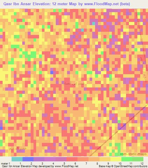 Qasr Ibn Ansar,Iraq Elevation Map