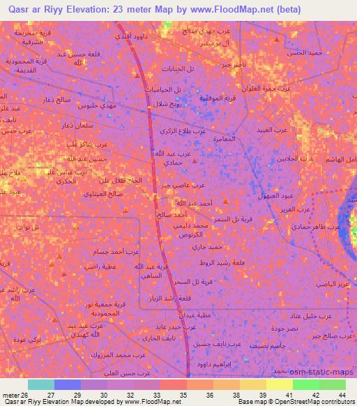 Elevation of Qasr ar Riyy,Iraq Elevation Map, Topography, Contour
